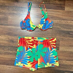Vintage Venus Bright Floral Bikini B short M set